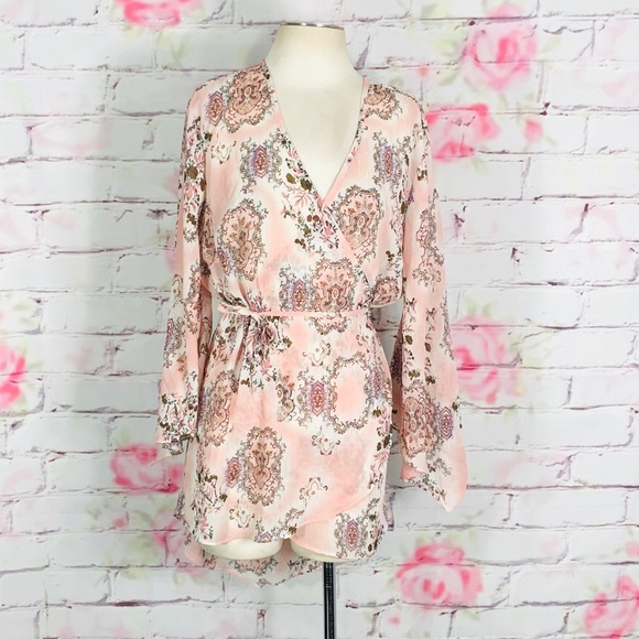 Lane Bryant Tops - Lane Bryant wrap bell sleeve paisley print blouse